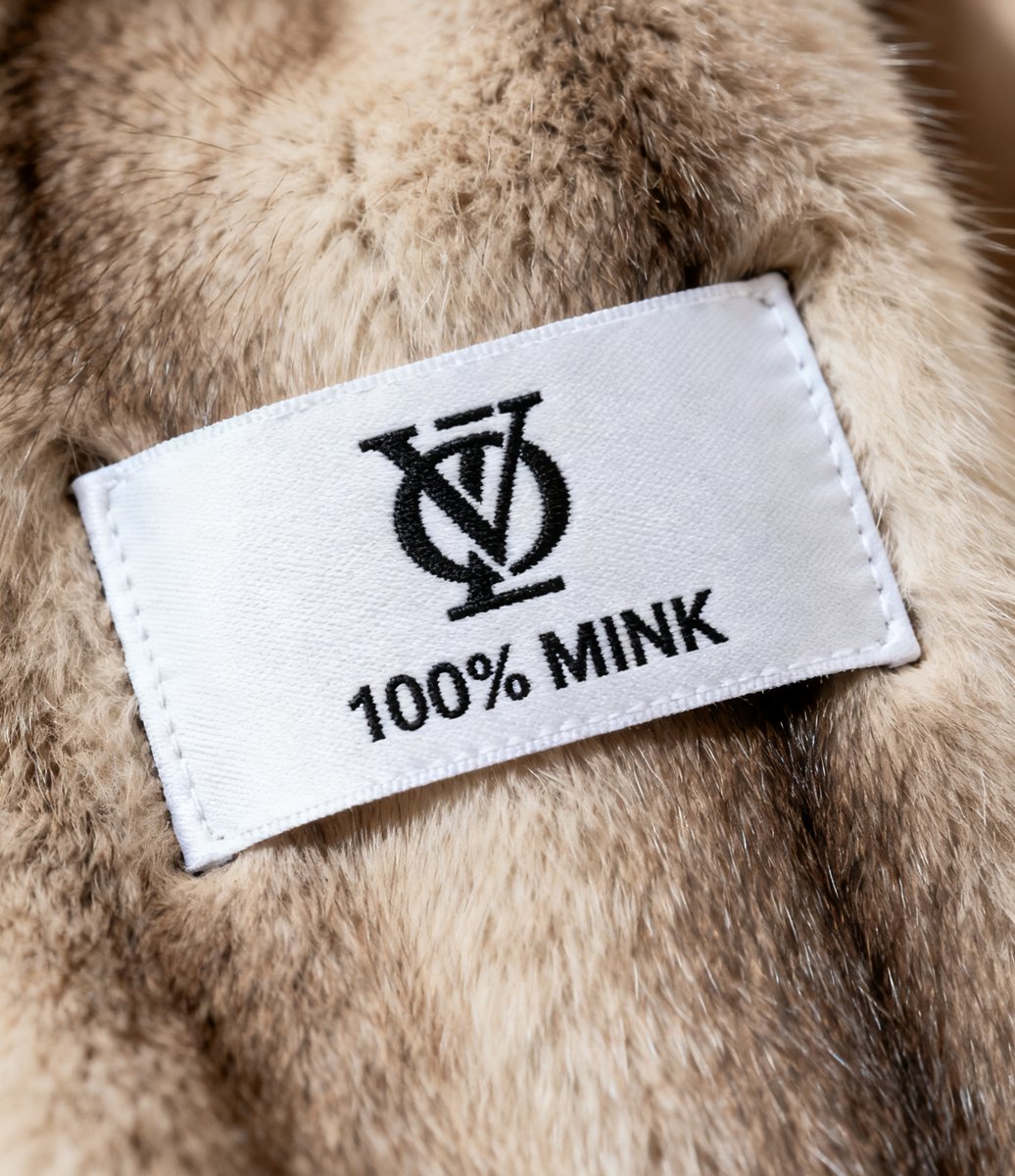 Custom woven main brand label for fur coats