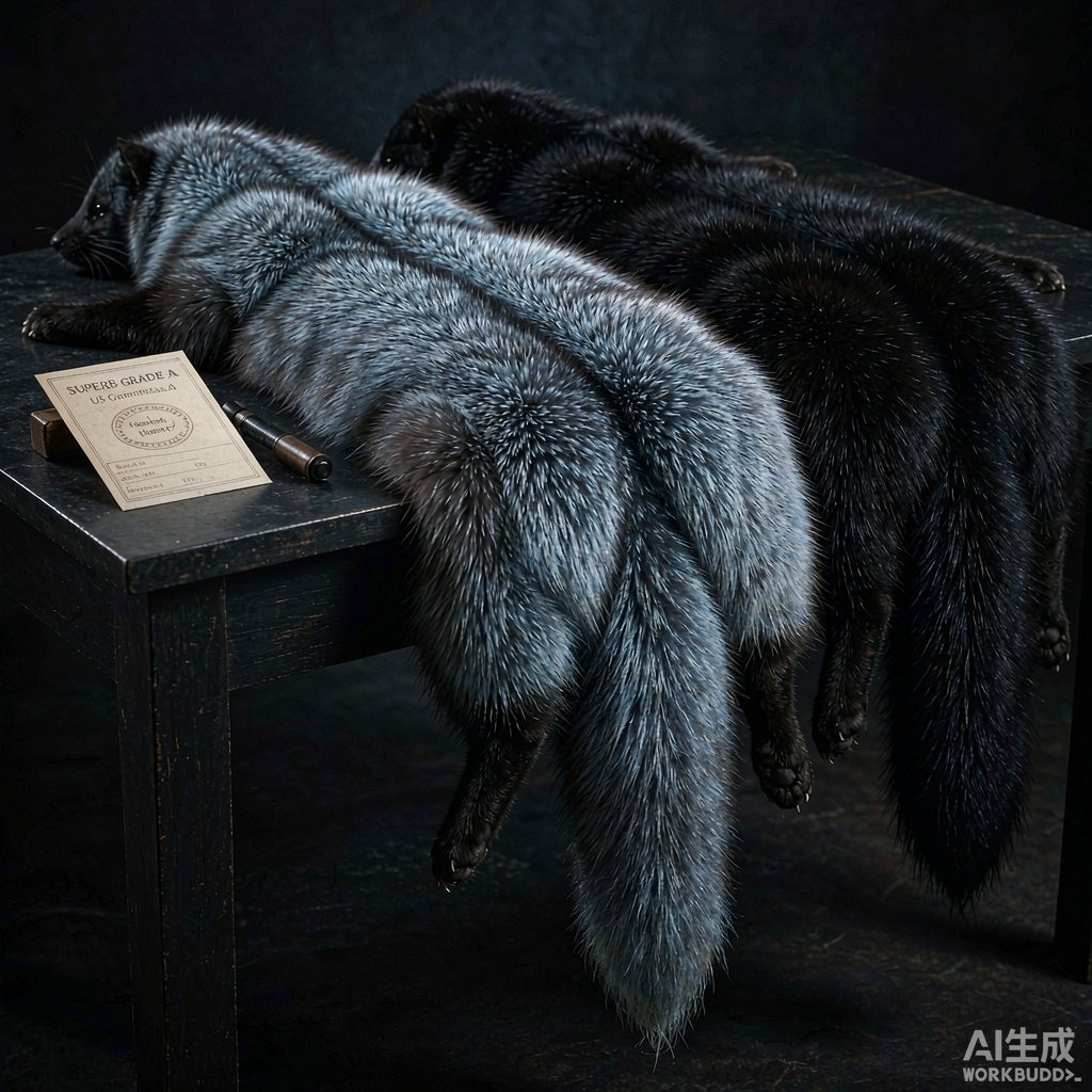 Ranch mink pelts, silverblue and black